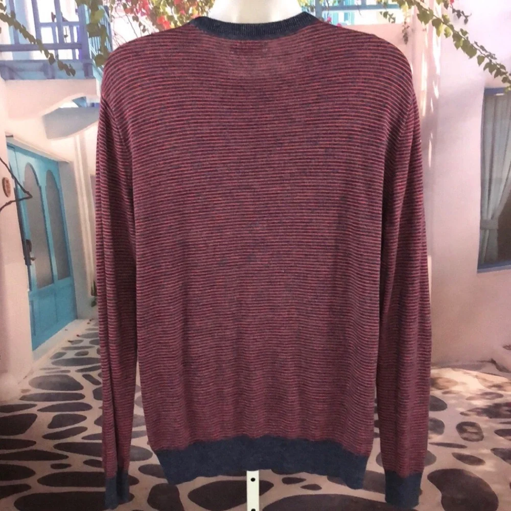 ✨J. Crew Burgundy and Navy Striped Pullover
